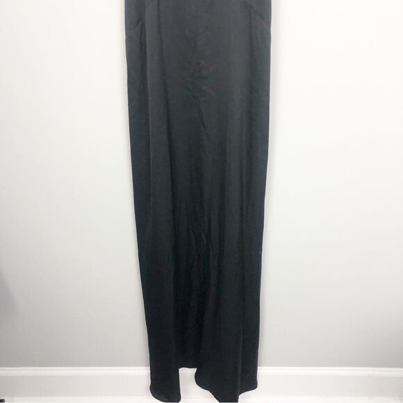 THEORY | 100% Silk Black V-Neck Maxi Slip Dress Adjustable Straps Women’s Size 2 - Picture 3 of 8
